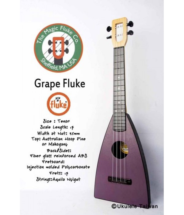 【台灣烏克麗麗 專門店】Fluke 瘋狂跳蚤全面侵台! Grape Fluke ukulele 26吋 美國原廠製造 (附琴袋+調音器+教材)